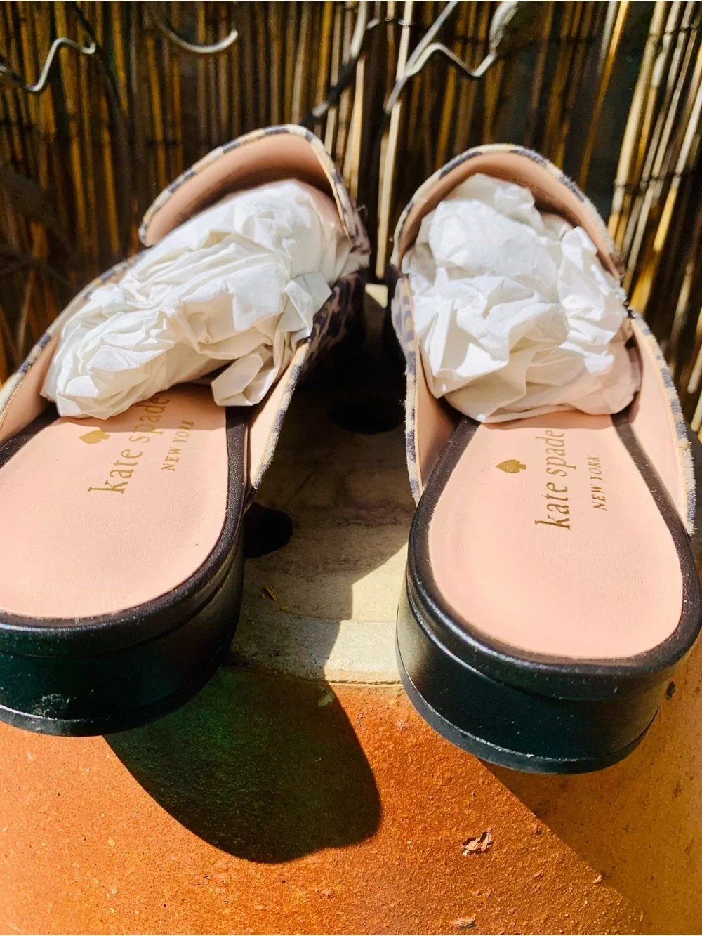 kate spade Leopard Print Pointed Mules - tan/Brown